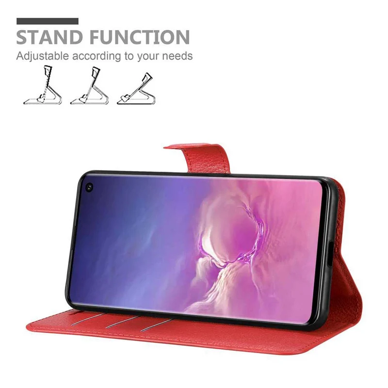 Cadorabo Hülle kompatibel mit Samsung Galaxy S10 4G Schutzhülle mit Magnetverschluss, Standfunktion und Kartenfach