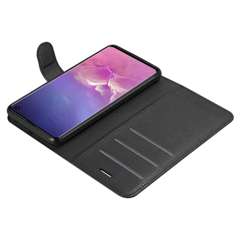 Cadorabo Hülle kompatibel mit Samsung Galaxy S10 4G Schutzhülle mit Magnetverschluss, Standfunktion und Kartenfach