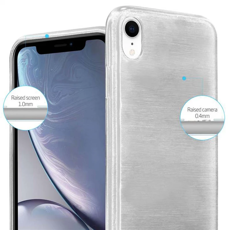 Cadorabo Hülle kompatibel mit Apple iPhone XR Schutzhülle aus flexiblem TPU Silikon im Brushed Design