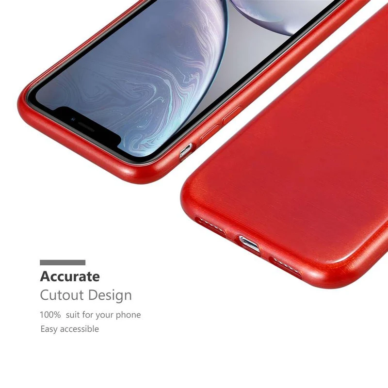 Cadorabo Hülle kompatibel mit Apple iPhone XR Schutzhülle aus flexiblem TPU Silikon im Brushed Design