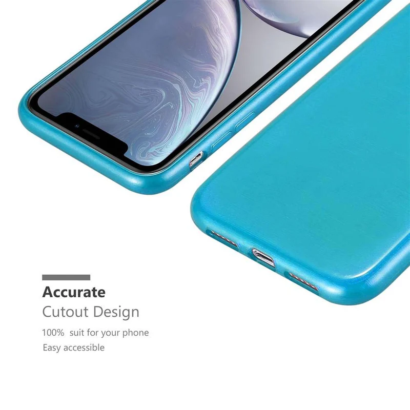 Cadorabo Hülle kompatibel mit Apple iPhone XR Schutzhülle aus flexiblem TPU Silikon im Brushed Design