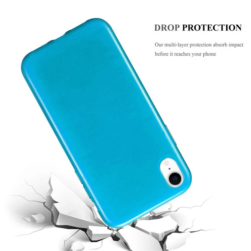 Cadorabo Hülle kompatibel mit Apple iPhone XR Schutzhülle aus flexiblem TPU Silikon im Brushed Design