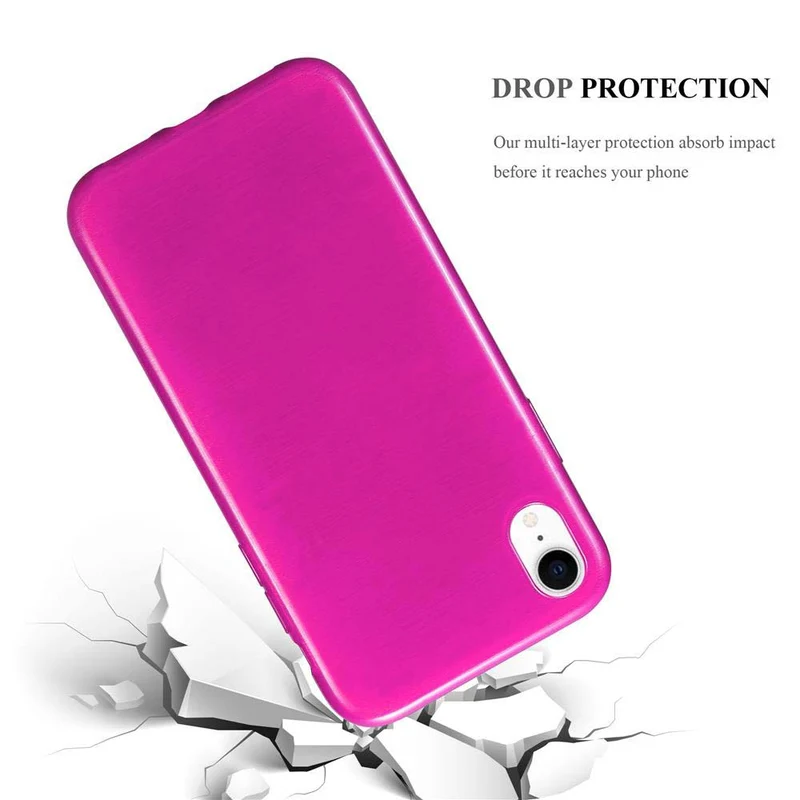 Cadorabo Hülle kompatibel mit Apple iPhone XR Schutzhülle aus flexiblem TPU Silikon im Brushed Design