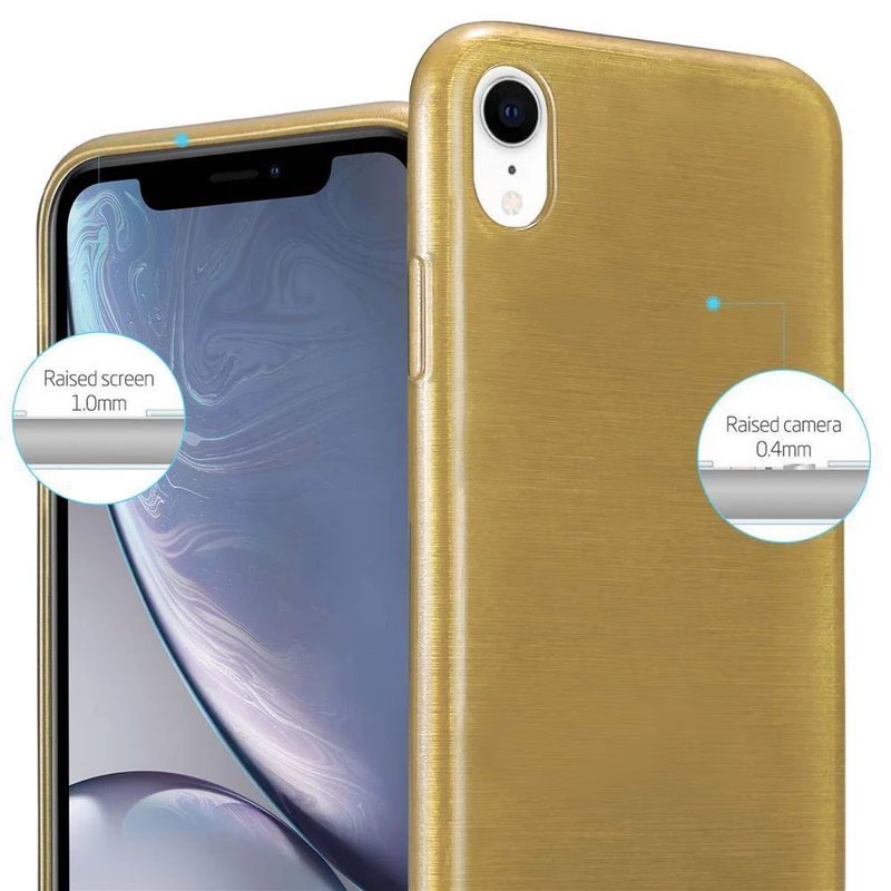 Cadorabo Hülle kompatibel mit Apple iPhone XR Schutzhülle aus flexiblem TPU Silikon im Brushed Design