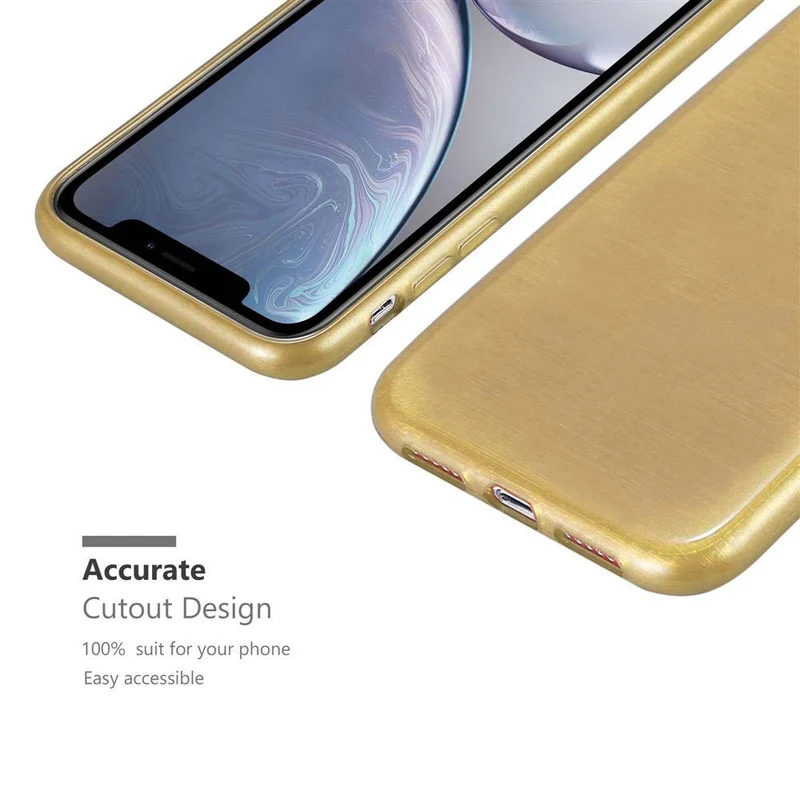 Cadorabo Hülle kompatibel mit Apple iPhone XR Schutzhülle aus flexiblem TPU Silikon im Brushed Design