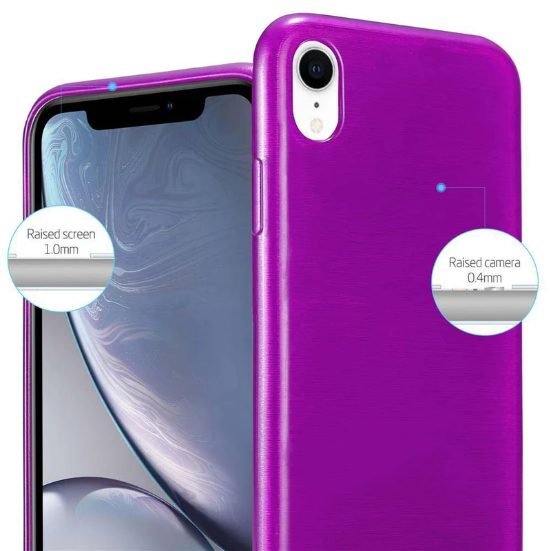Cadorabo Hülle kompatibel mit Apple iPhone XR Schutzhülle aus flexiblem TPU Silikon im Brushed Design