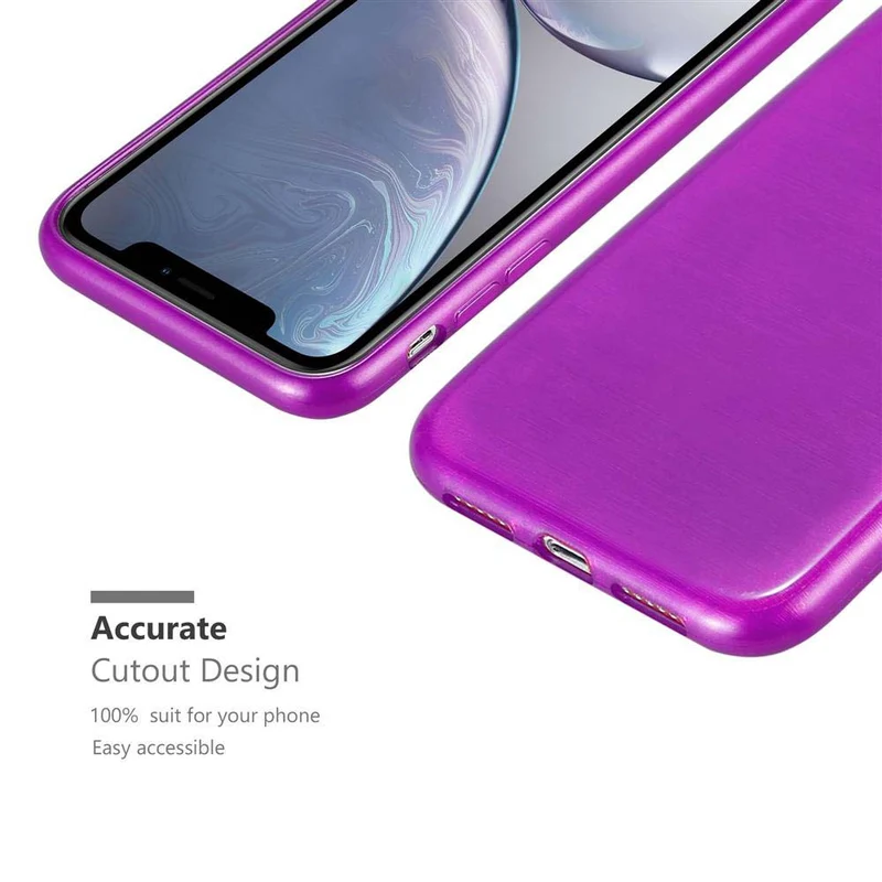 Cadorabo Hülle kompatibel mit Apple iPhone XR Schutzhülle aus flexiblem TPU Silikon im Brushed Design