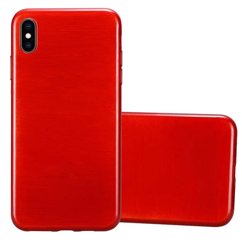 Cadorabo Hülle kompatibel mit Apple iPhone XS MAX Schutzhülle aus flexiblem TPU Silikon im Brushed Design