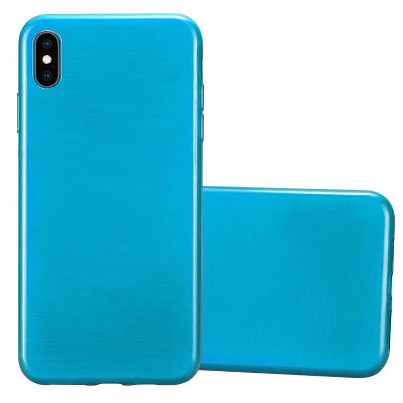 Cadorabo Hülle kompatibel mit Apple iPhone XS MAX Schutzhülle aus flexiblem TPU Silikon im Brushed Design