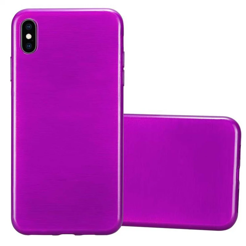 Cadorabo Hülle kompatibel mit Apple iPhone XS MAX Schutzhülle aus flexiblem TPU Silikon im Brushed Design