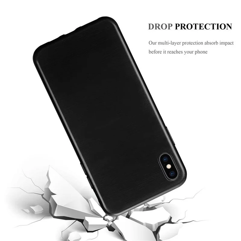 Cadorabo Hülle kompatibel mit Apple iPhone XS MAX Schutzhülle aus flexiblem TPU Silikon im Brushed Design