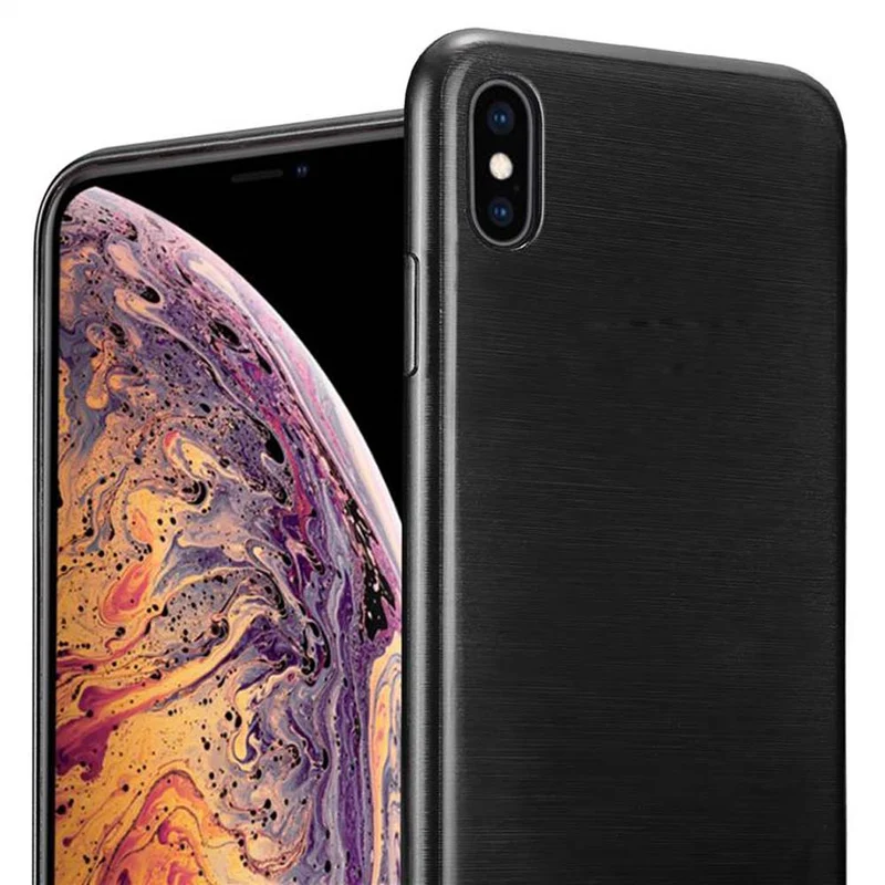 Cadorabo Hülle kompatibel mit Apple iPhone XS MAX Schutzhülle aus flexiblem TPU Silikon im Brushed Design