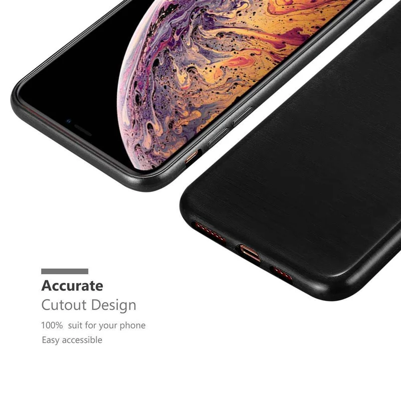 Cadorabo Hülle kompatibel mit Apple iPhone XS MAX Schutzhülle aus flexiblem TPU Silikon im Brushed Design
