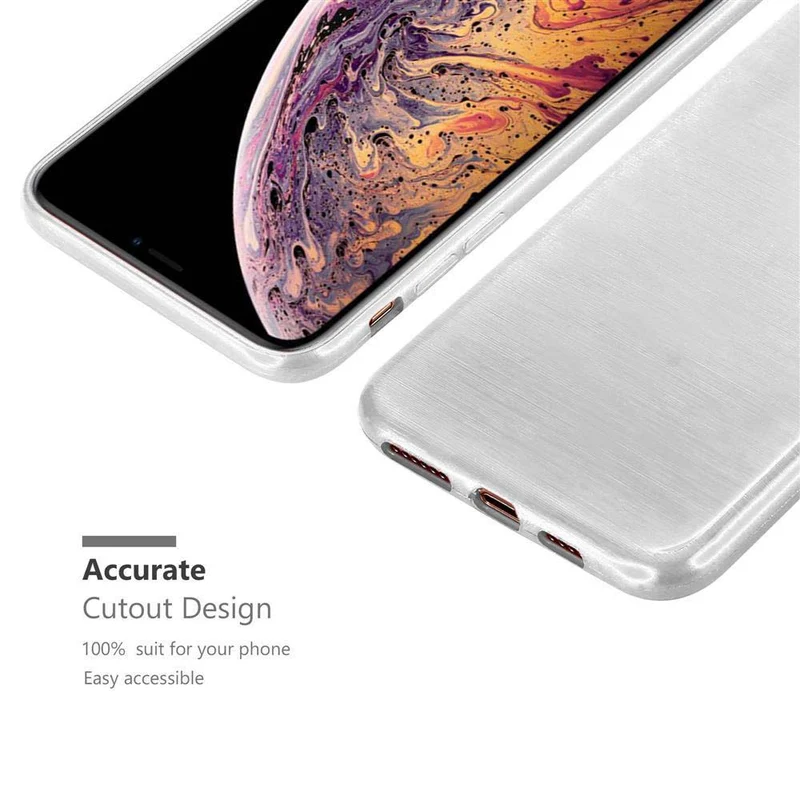Cadorabo Hülle kompatibel mit Apple iPhone XS MAX Schutzhülle aus flexiblem TPU Silikon im Brushed Design