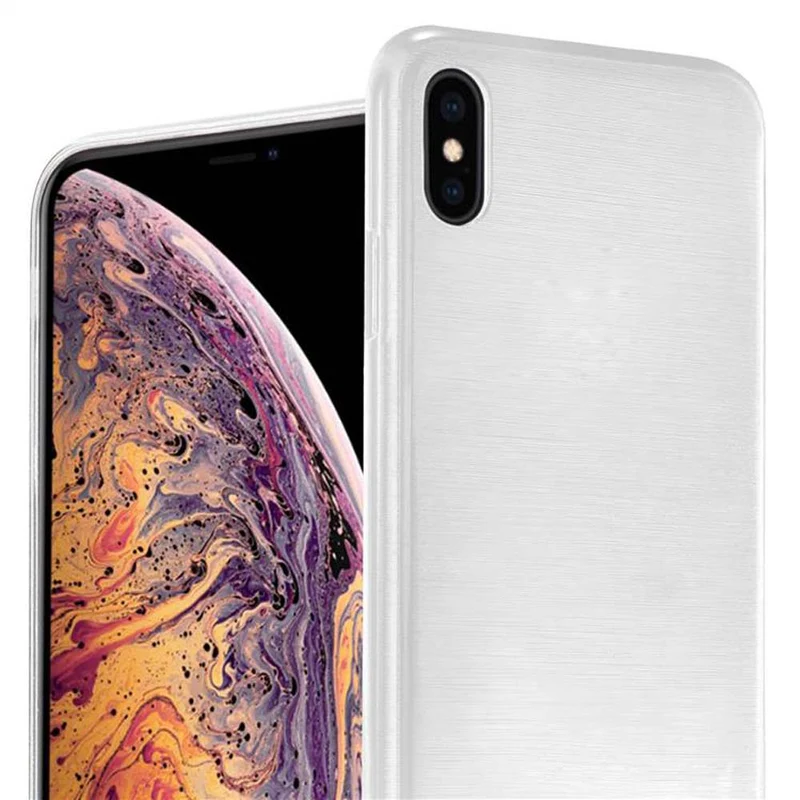 Cadorabo Hülle kompatibel mit Apple iPhone XS MAX Schutzhülle aus flexiblem TPU Silikon im Brushed Design