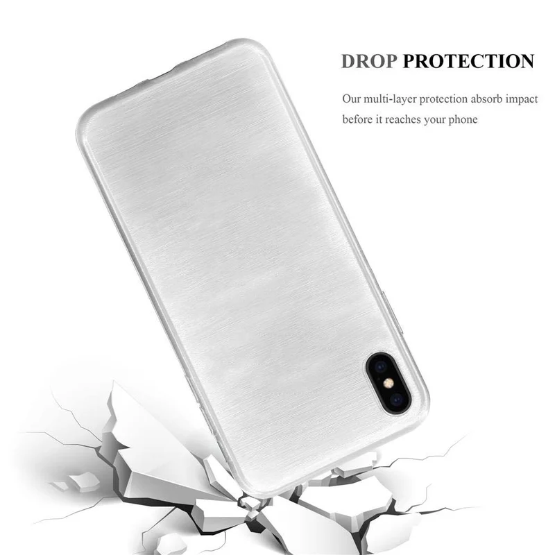 Cadorabo Hülle kompatibel mit Apple iPhone XS MAX Schutzhülle aus flexiblem TPU Silikon im Brushed Design