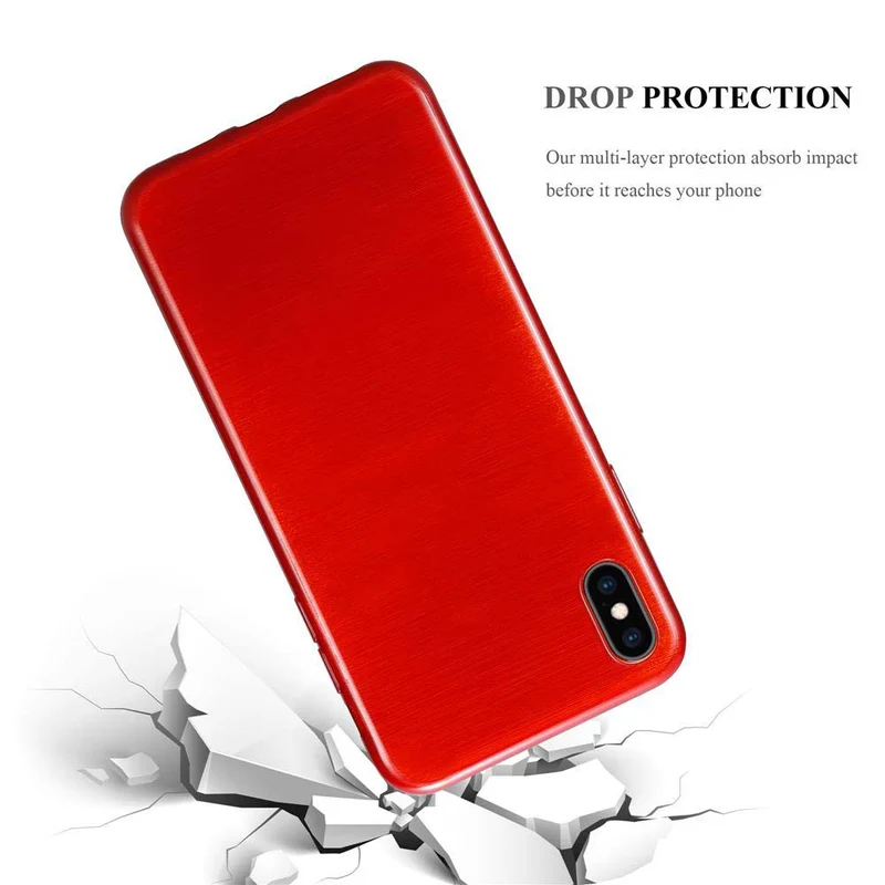 Cadorabo Hülle kompatibel mit Apple iPhone XS MAX Schutzhülle aus flexiblem TPU Silikon im Brushed Design
