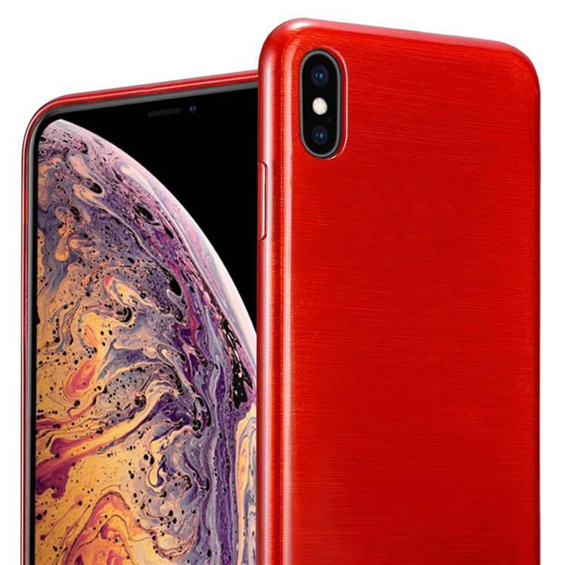Cadorabo Hülle kompatibel mit Apple iPhone XS MAX Schutzhülle aus flexiblem TPU Silikon im Brushed Design