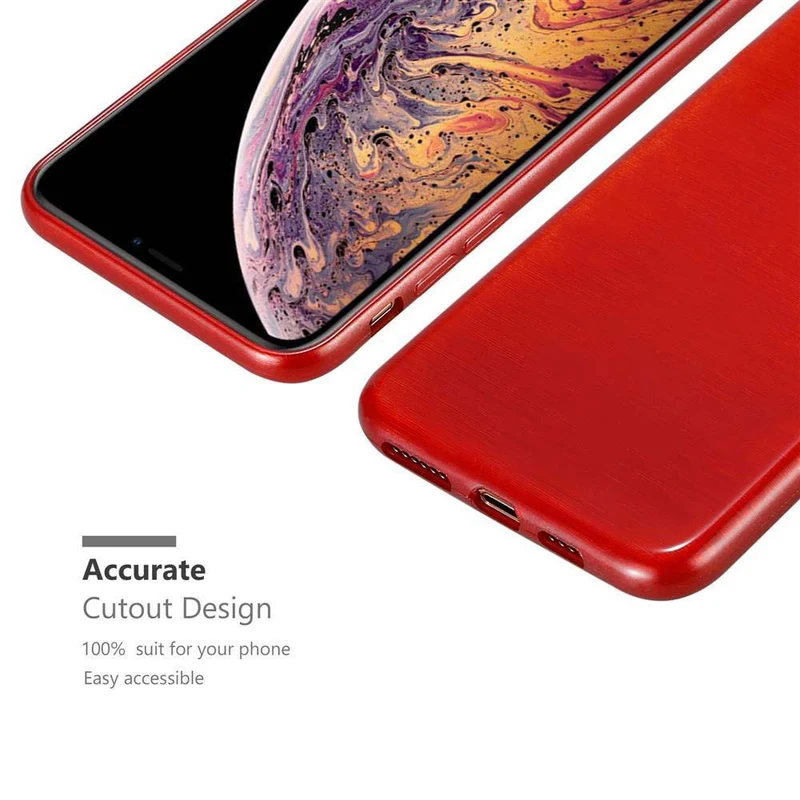 Cadorabo Hülle kompatibel mit Apple iPhone XS MAX Schutzhülle aus flexiblem TPU Silikon im Brushed Design