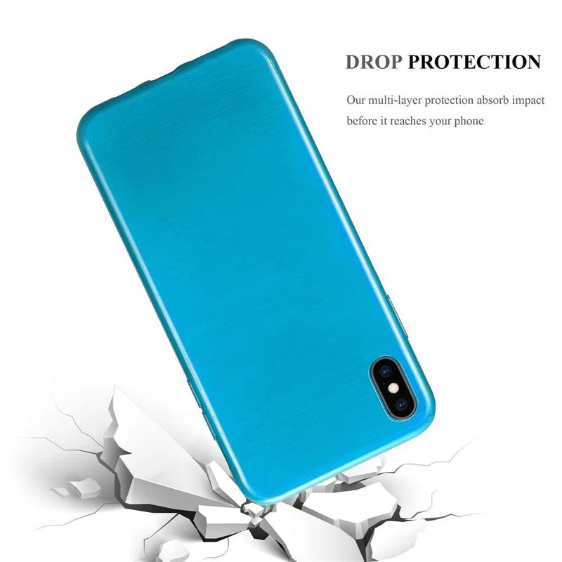Cadorabo Hülle kompatibel mit Apple iPhone XS MAX Schutzhülle aus flexiblem TPU Silikon im Brushed Design