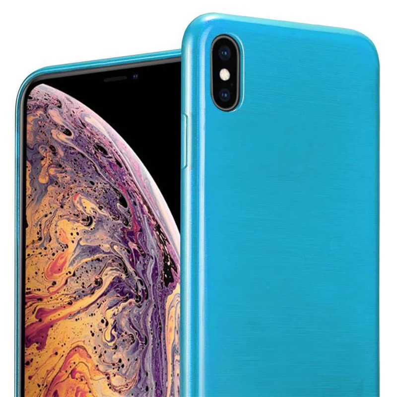 Cadorabo Hülle kompatibel mit Apple iPhone XS MAX Schutzhülle aus flexiblem TPU Silikon im Brushed Design