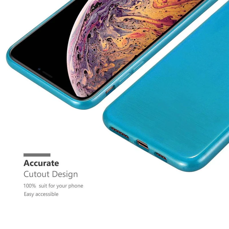 Cadorabo Hülle kompatibel mit Apple iPhone XS MAX Schutzhülle aus flexiblem TPU Silikon im Brushed Design
