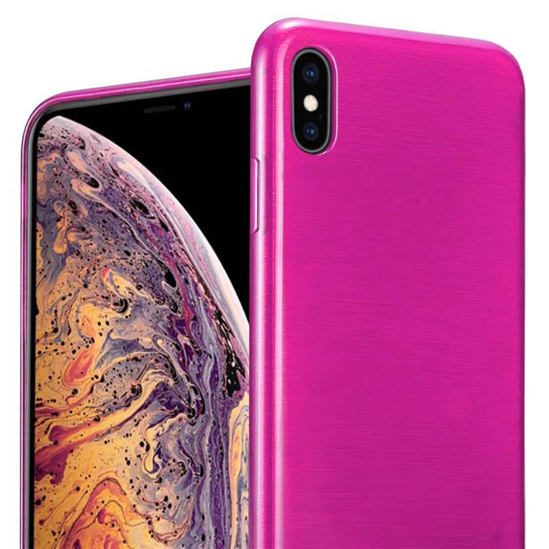 Cadorabo Hülle kompatibel mit Apple iPhone XS MAX Schutzhülle aus flexiblem TPU Silikon im Brushed Design
