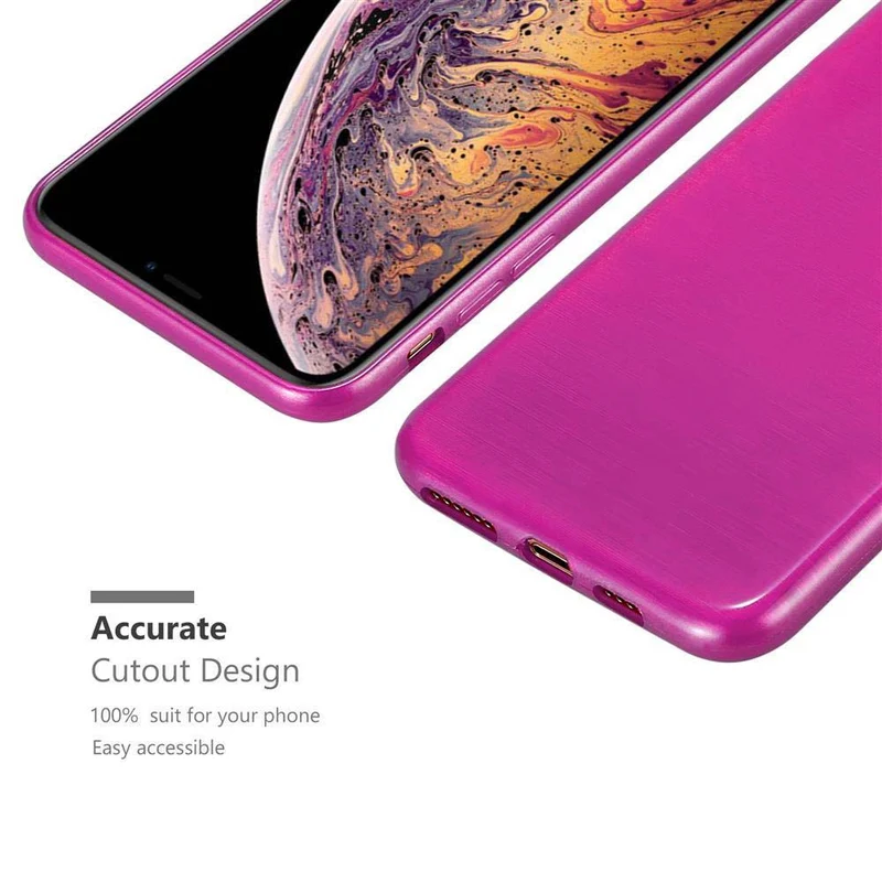 Cadorabo Hülle kompatibel mit Apple iPhone XS MAX Schutzhülle aus flexiblem TPU Silikon im Brushed Design