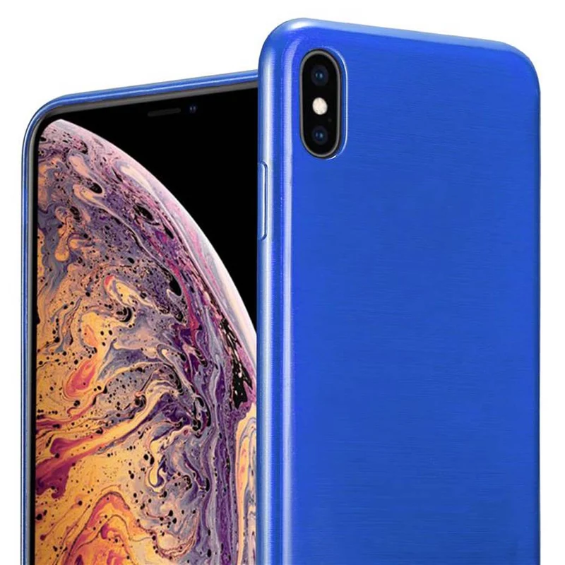 Cadorabo Hülle kompatibel mit Apple iPhone XS MAX Schutzhülle aus flexiblem TPU Silikon im Brushed Design
