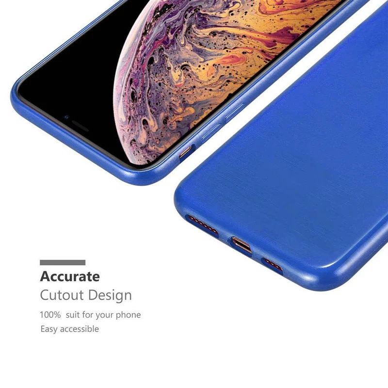 Cadorabo Hülle kompatibel mit Apple iPhone XS MAX Schutzhülle aus flexiblem TPU Silikon im Brushed Design
