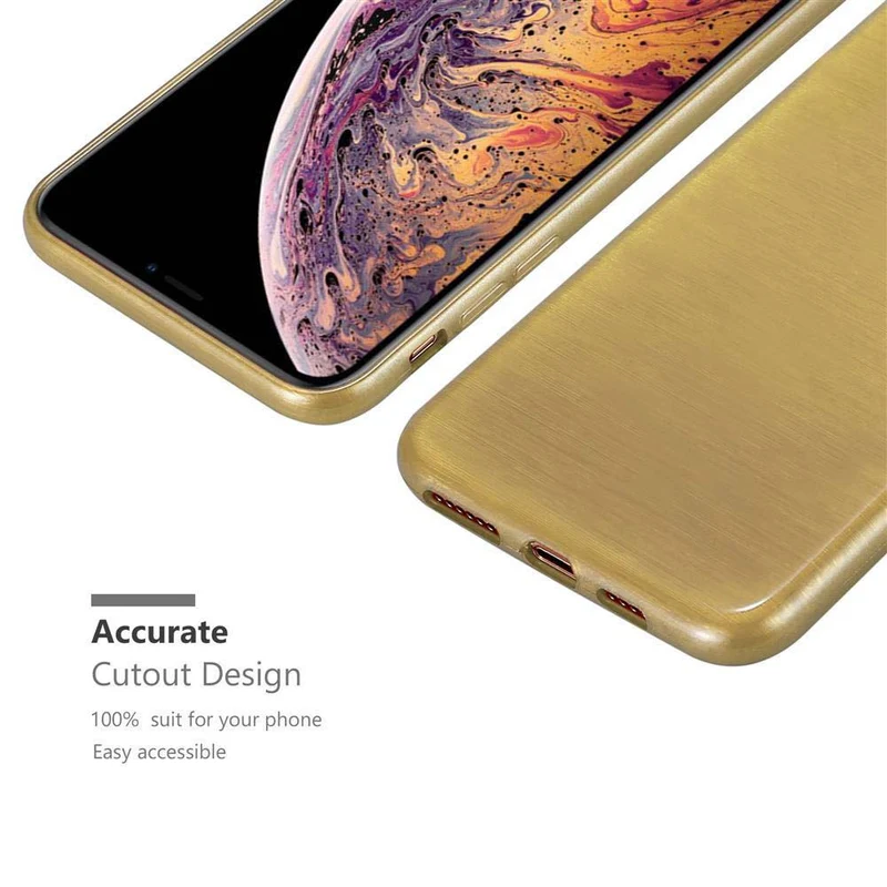 Cadorabo Hülle kompatibel mit Apple iPhone XS MAX Schutzhülle aus flexiblem TPU Silikon im Brushed Design