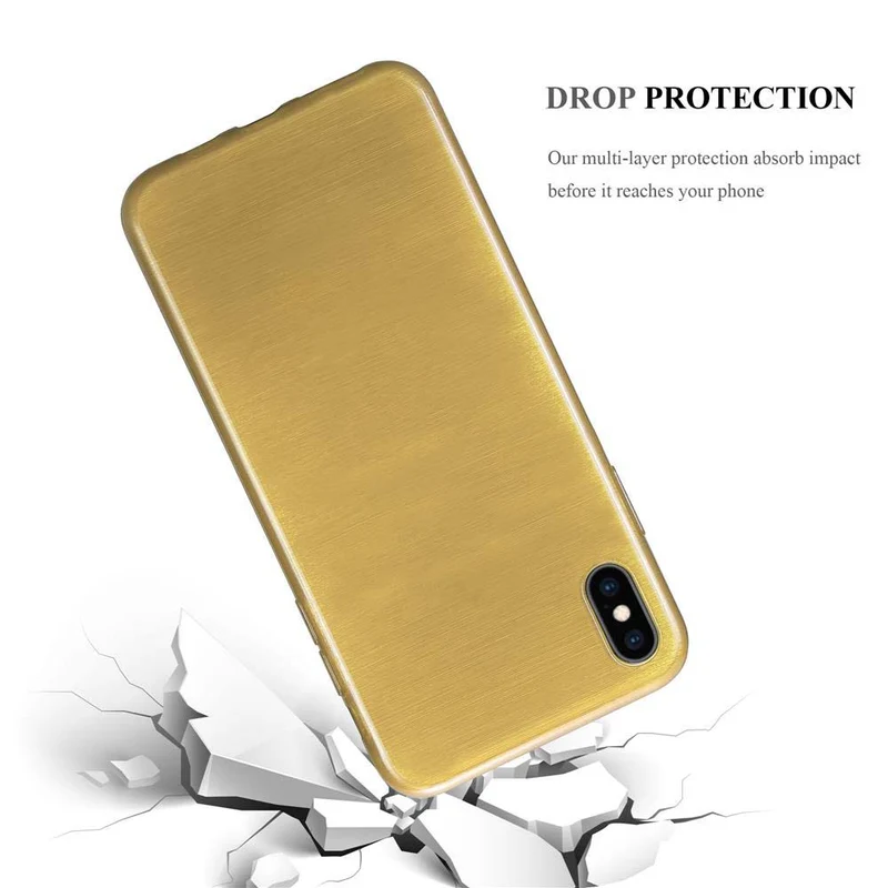 Cadorabo Hülle kompatibel mit Apple iPhone XS MAX Schutzhülle aus flexiblem TPU Silikon im Brushed Design