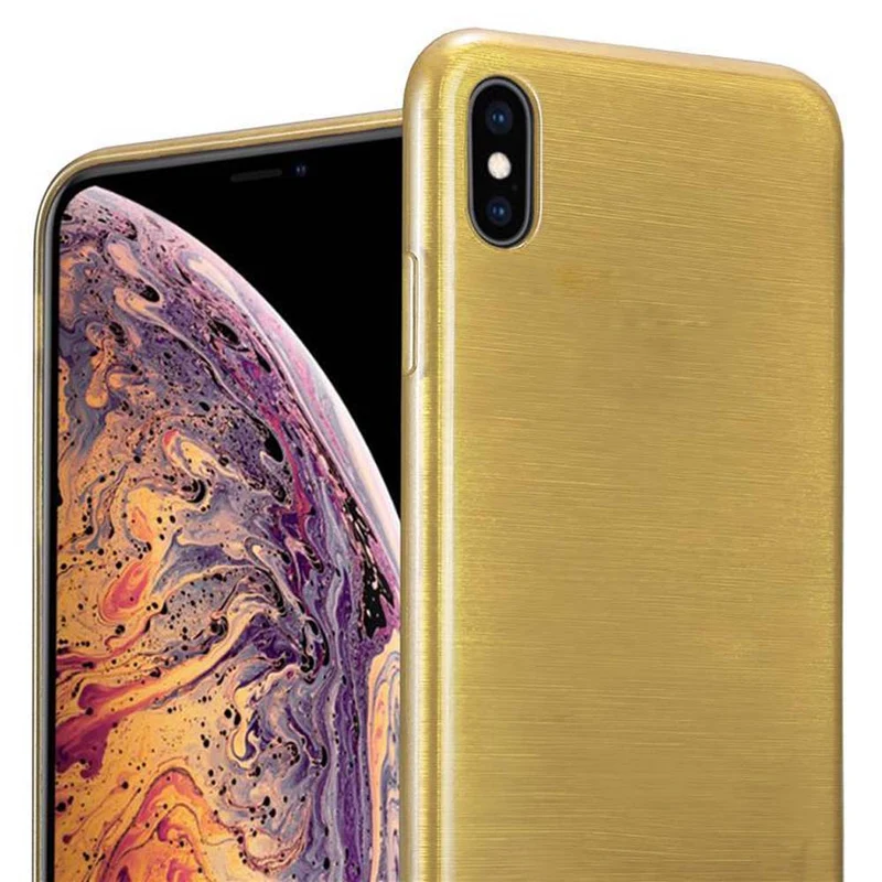 Cadorabo Hülle kompatibel mit Apple iPhone XS MAX Schutzhülle aus flexiblem TPU Silikon im Brushed Design