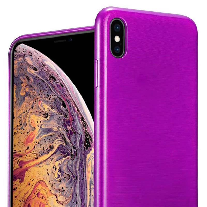 Cadorabo Hülle kompatibel mit Apple iPhone XS MAX Schutzhülle aus flexiblem TPU Silikon im Brushed Design