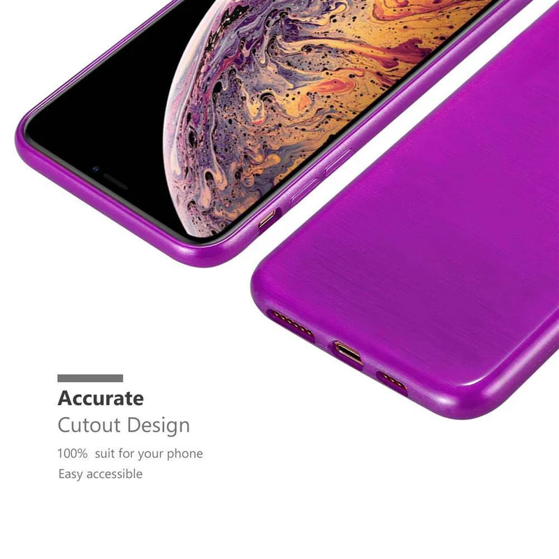 Cadorabo Hülle kompatibel mit Apple iPhone XS MAX Schutzhülle aus flexiblem TPU Silikon im Brushed Design
