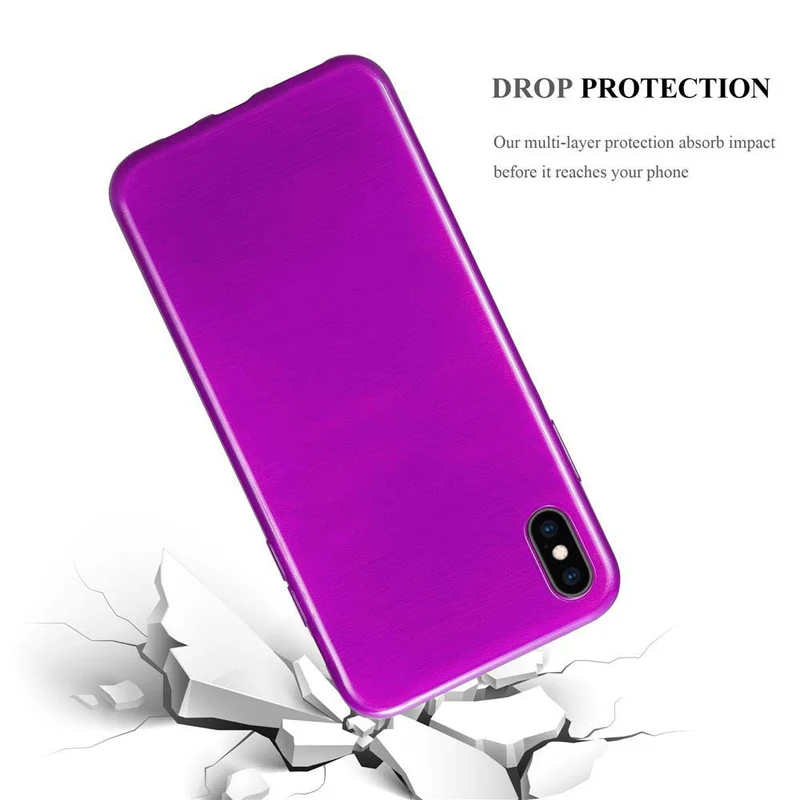 Cadorabo Hülle kompatibel mit Apple iPhone XS MAX Schutzhülle aus flexiblem TPU Silikon im Brushed Design
