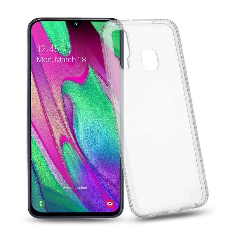 Cadorabo Hülle kompatibel mit Samsung Galaxy A40 Schutzhülle aus flexiblem TPU Silikon im Strass Design