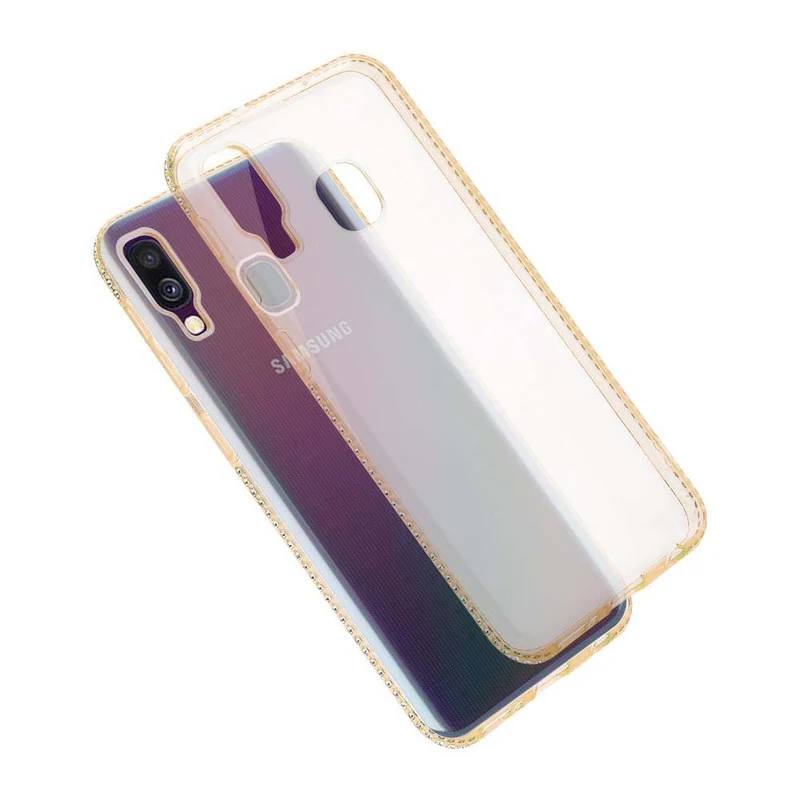 Cadorabo Hülle kompatibel mit Samsung Galaxy A40 Schutzhülle aus flexiblem TPU Silikon im Strass Design