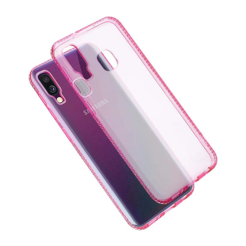 Cadorabo Hülle kompatibel mit Samsung Galaxy A40 Schutzhülle aus flexiblem TPU Silikon im Strass Design