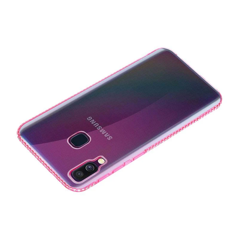 Cadorabo Hülle kompatibel mit Samsung Galaxy A40 Schutzhülle aus flexiblem TPU Silikon im Strass Design