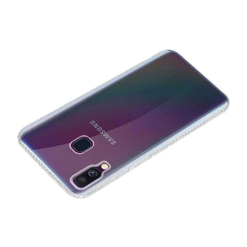 Cadorabo Hülle kompatibel mit Samsung Galaxy A40 Schutzhülle aus flexiblem TPU Silikon im Strass Design