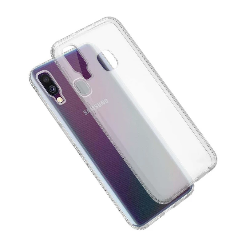 Cadorabo Hülle kompatibel mit Samsung Galaxy A40 Schutzhülle aus flexiblem TPU Silikon im Strass Design