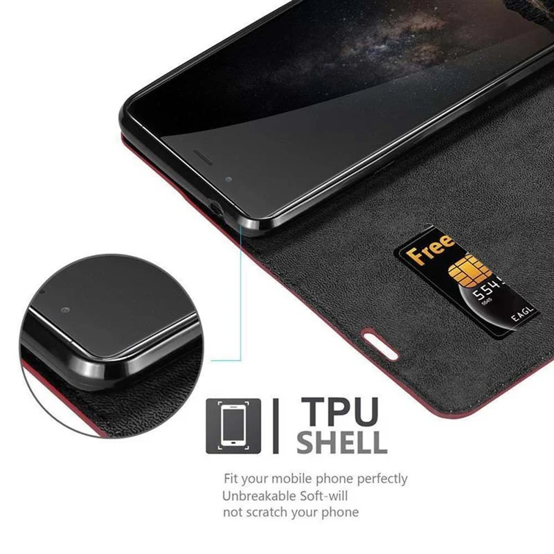 Cadorabo Hülle kompatibel mit ZTE Nubia Z11 MAX Schutzhülle mit Magnetverschluss, Standfunktion und Kartenfach