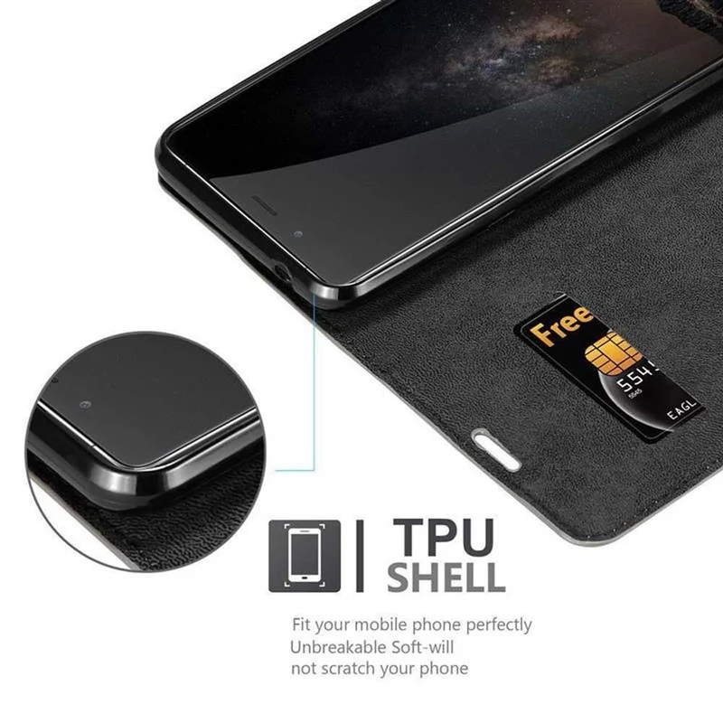 Cadorabo Hülle kompatibel mit ZTE Nubia Z11 MAX Schutzhülle mit Magnetverschluss, Standfunktion und Kartenfach