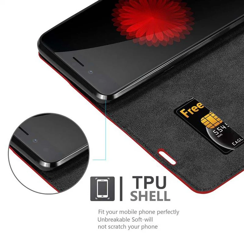 Cadorabo Hülle kompatibel mit ZTE Nubia Z11 MINI S Schutzhülle mit Magnetverschluss, Standfunktion und Kartenfach