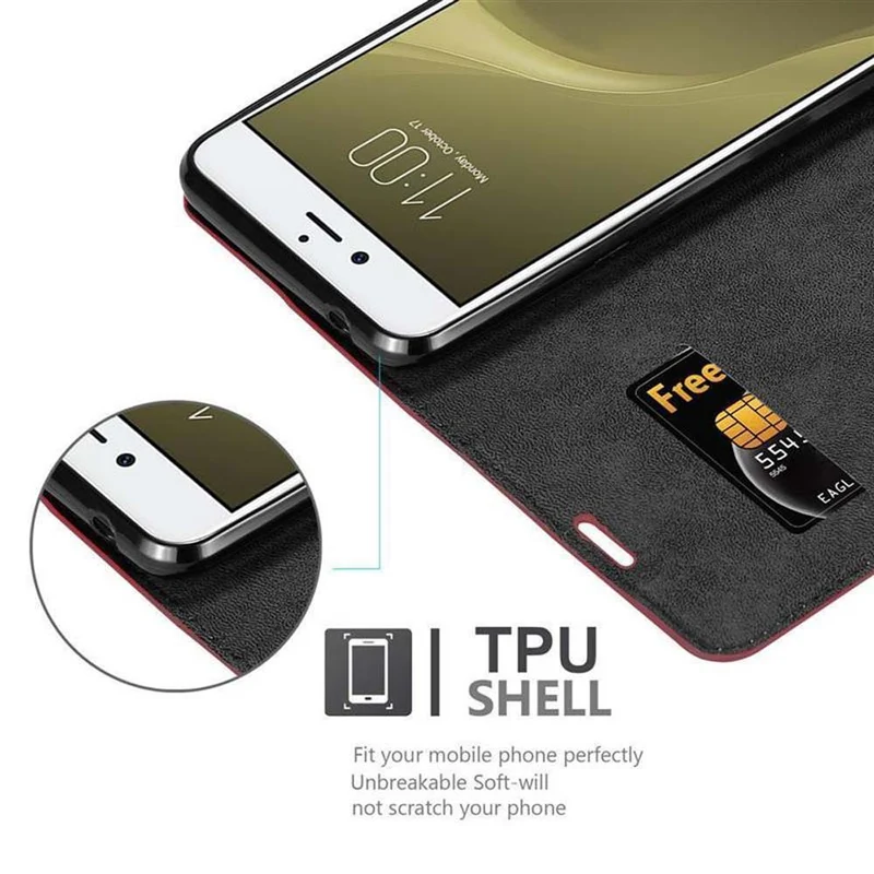 Cadorabo Hülle kompatibel mit ZTE Nubia Z11 Schutzhülle mit Magnetverschluss, Standfunktion und Kartenfach