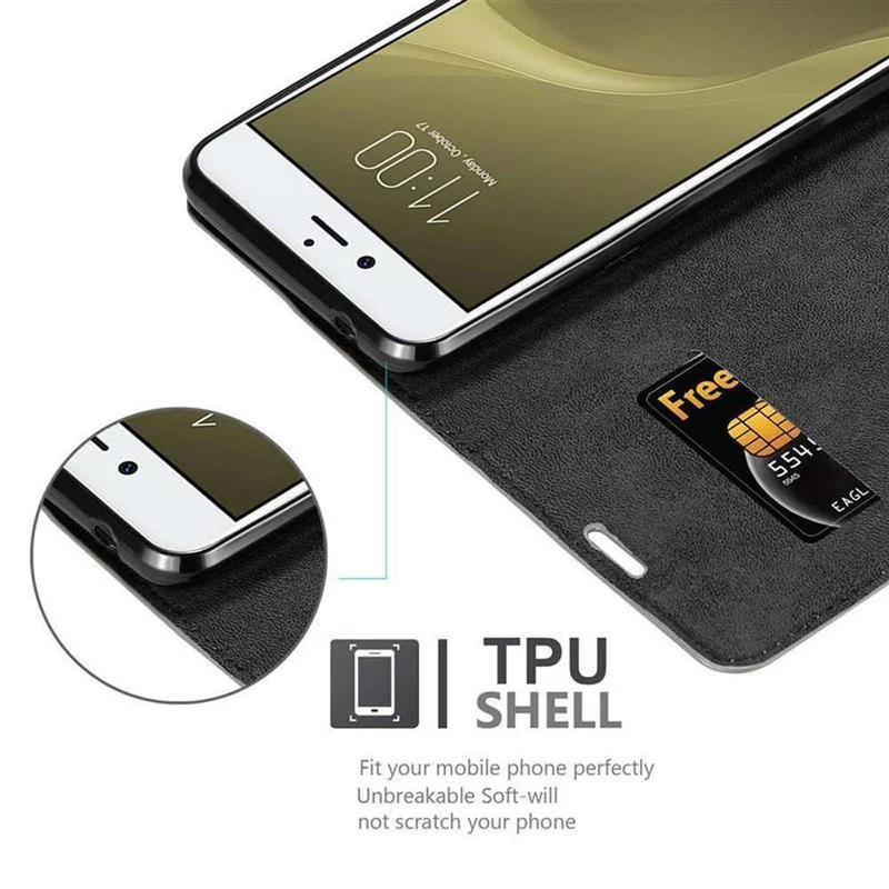 Cadorabo Hülle kompatibel mit ZTE Nubia Z11 Schutzhülle mit Magnetverschluss, Standfunktion und Kartenfach