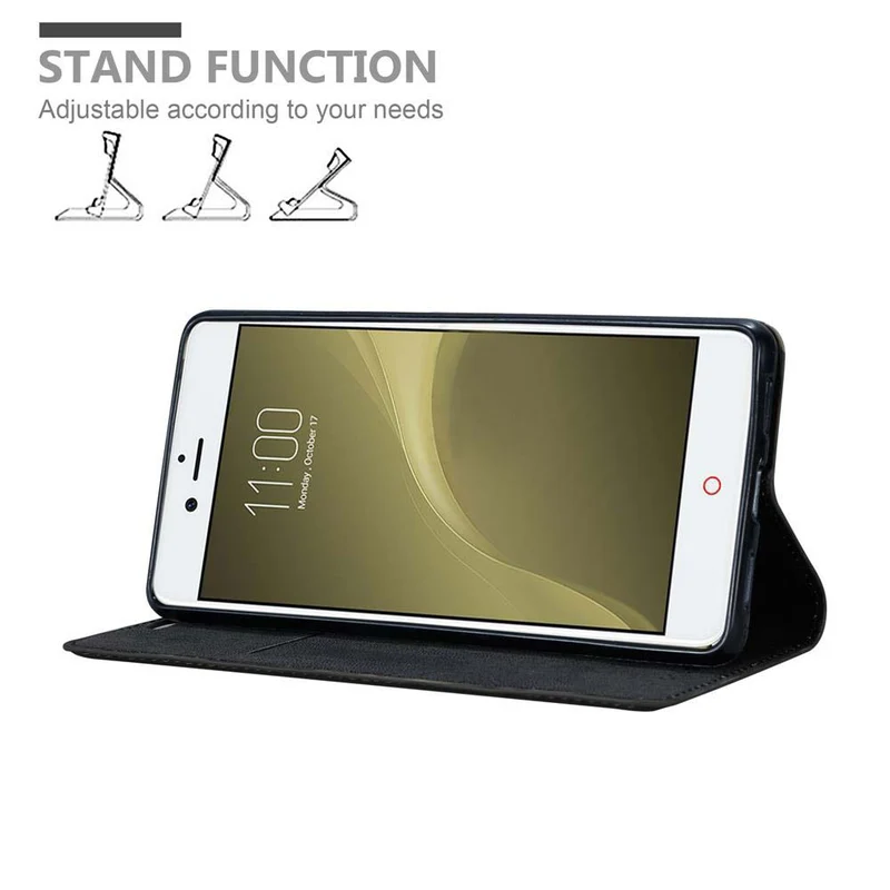Cadorabo Hülle kompatibel mit ZTE Nubia Z11 Schutzhülle mit Magnetverschluss, Standfunktion und Kartenfach