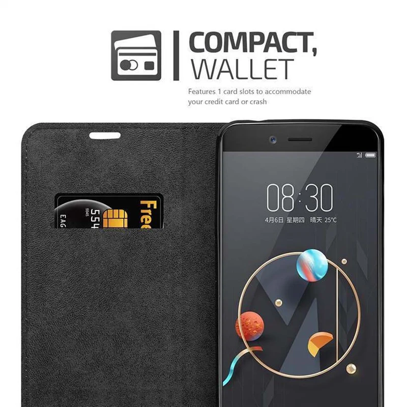 Cadorabo Hülle kompatibel mit ZTE Nubia Z17 MINI Schutzhülle mit Magnetverschluss, Standfunktion und Kartenfach