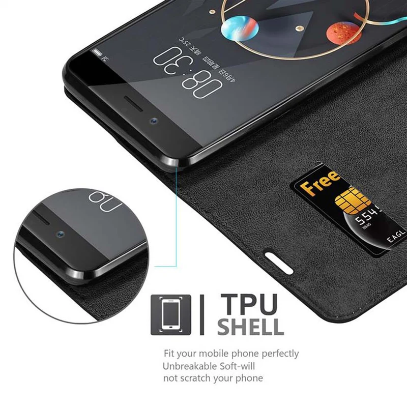 Cadorabo Hülle kompatibel mit ZTE Nubia Z17 MINI Schutzhülle mit Magnetverschluss, Standfunktion und Kartenfach
